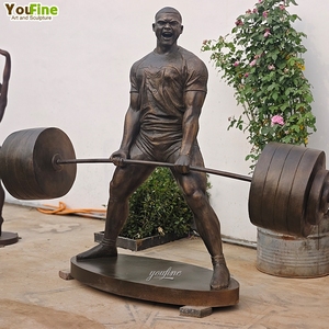 Statue de musculation YOUFINE, thème de la musculation, décoration de centre de remise en forme, parc, art, bronze de qualité supérieure, statue de <span class=keywords><strong>strongman</strong></span>, sculpture de musculation, statue - Product Image 5