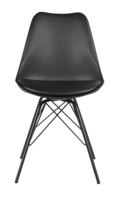 Chaise de salle à manger en plastique moderne nordique simple PP avec coussin souple en bois