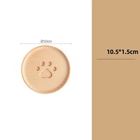 Sous-verre rond en bois de hêtre gravé Patte d'ours, pour amateurs de chats, chiens et animaux de compagnie, pour café, thé et boissons, logo personnalisé, vente en gros, OEM