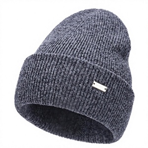 Bonnet d'hiver 100% <span class=keywords><strong>laine</strong></span> mérinos jacquard côtelé pour femmes et hommes, doux, chaud, double couche, style slouchy, Y2K, importé - Product Image 1