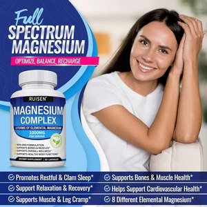 Capsules de complexe de magnésium 1000 mg, complément vitaminique et minéral favorisant le sommeil et renforçant les os et les muscles - Product Image 3