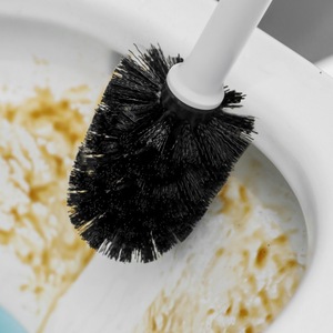 Plastic Toilet <b>Brush</b> with Base Set Household No Dead Corner Toilet <b>Brush</b> Nylon Hair Bathroom Cleaning <b>Brush</b> - Product Image 2