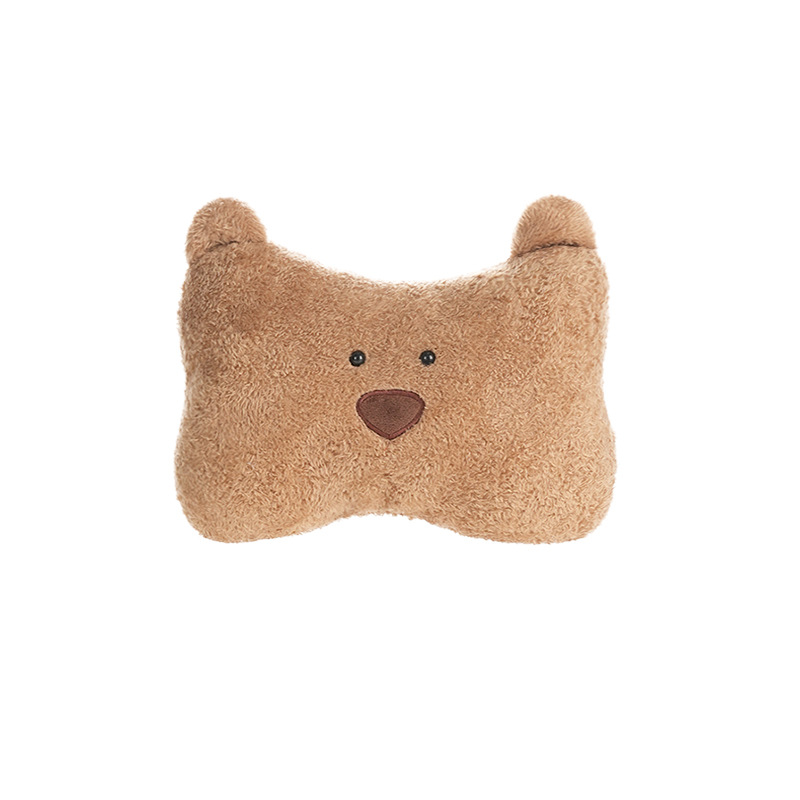 Arctic Velvet Headrest with Khaki Bear