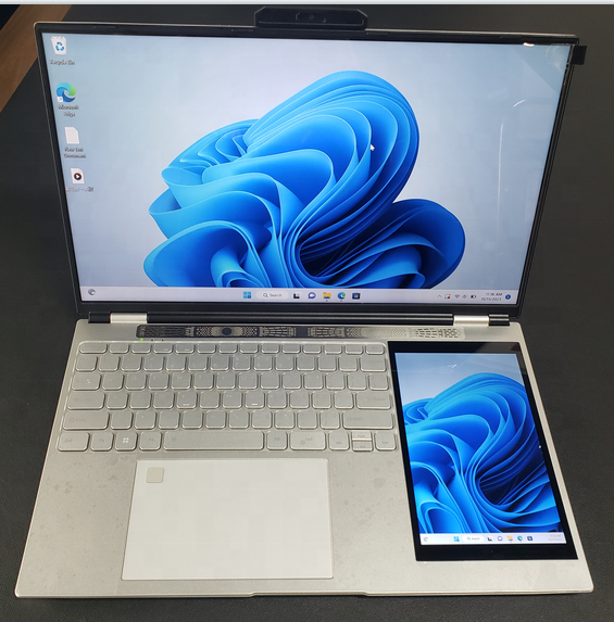 New High Performance Laptop 15.6" +7" Dual Screen 256GB SSD Intel Celeron N95 Quad Core 16GB RAM Windows 10 US Backlit Keyboard
