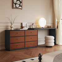 Coiffeuse de style vintage français en bois massif laqué, coiffeuse rétractable pour la chambre