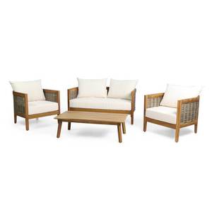 Juego de Sofás de Diseño Nuevo, Muebles de Madera Maciza, Juego de Sofás para Exteriores, Juego de Sofás para Jardín - Product Image 4