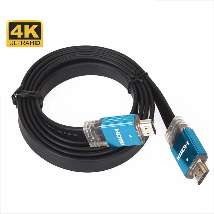 Gold Plated 1M 1.5M 1.8M 3M 5M HDMI Cable Flat Glowing LED Hdmi Repair Cable 2.0V 2.0 20 4K HDMI Cable