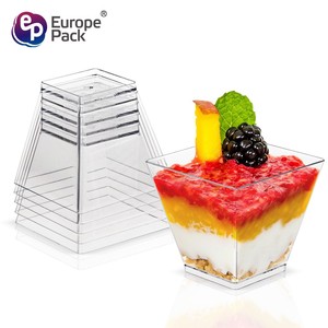 Venta caliente desechable transparente ps helado cuadrado mousse de postre de plástico tazas boda postre Decoración - Product Image 6