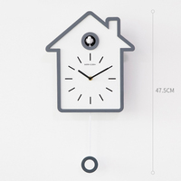 Horloge murale en bois en forme de maison, style minimaliste moderne, avec carillon multi-modèles, décoration murale pour salon