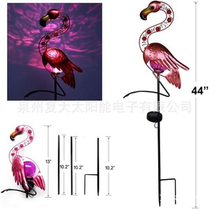 Lampe solaire en métal en forme de flamant rose pour jardin, LED, décoration extérieure, résistante à l'eau, autoportante - Product Image 5