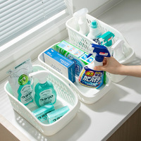 Boîte de rangement portable à double couche, ajourée, en plastique PP, avec roulettes, inspirée du style japonais, directement de l'usine