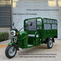 Tricycle de livraison électrique motorisé à 3 roues, châssis en acier, carrosserie ouverte, capacité de charge de 400 kg, vitesse de 30-50 km/h, vente directe d'usine
