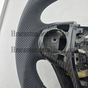 Volant de voiture en cuir perforé avec surpiqûres rouges en fibre de carbone pour Honda Accord 8e génération et Crosstour – Produits populaires - Product Image 5