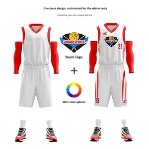 زي كرة سلة احترافي سريع الجفاف مطبوع، قميص مضاد للرطوبة ومضاد للكهرباء الساكنة باللون الأسود/الأحمر/الأبيض للتدريب والمنافسة - Product Image 4