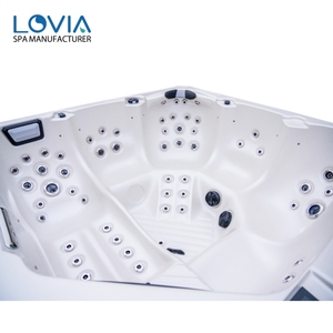 Bain à remous extérieur hors sol Joye Hot Tub Balboa <span class=keywords><strong>Spa</strong></span>, baignoire à remous carrée pour 6 personnes avec structure en aluminium et WIFI Balboa - Product Image 4