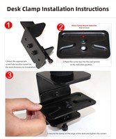 XD50 Autres accessoires informatiques Moniteur universel Support d'affichage à double écran de bureau noir et blanc avec pince pour 14-24 pouces