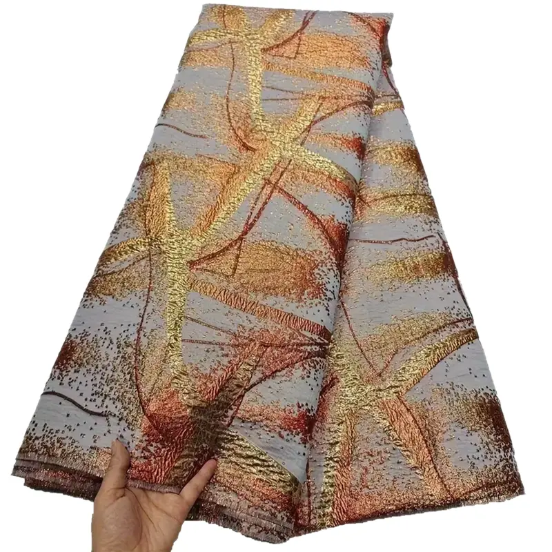 NI.AI moda tasarım brokar nakış şam kumaş afrika dantel kumaş jakarlı kadınlar için giysi