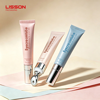 Tube de crème pour les yeux de 15 ml avec applicateur en alliage de zinc métallique rafraîchissant, dosage précis, emballage de tube cosmétique à presser pour gel de soin des yeux