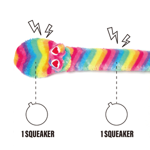 ตุ๊กตางูสีรุ้งของเล่นสุนัขยัดนุ่นของเล่นสุนัขยืดหยุ่นและน่ากอด - Product Image 1
