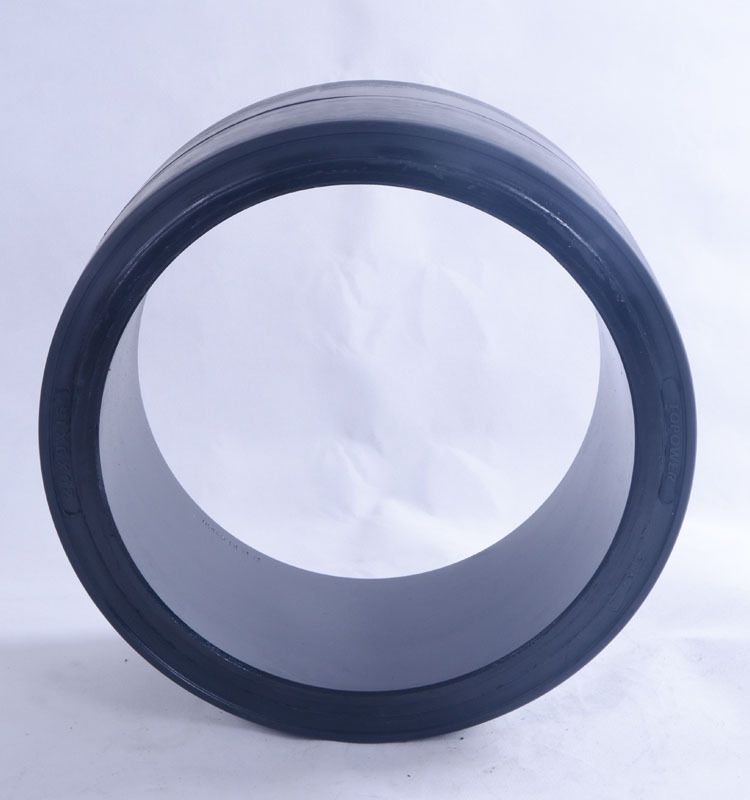 20X9X16 Solid Press on Tire SM for Pallet Jacks and Industrial Hand Trucks Puncture Proof and Maintenance Free Solution