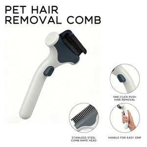 Brosse de toilettage pour animaux de compagnie améliorée, auto-nettoyante à une touche, pour chats et chiens à poils longs - Product Image 3