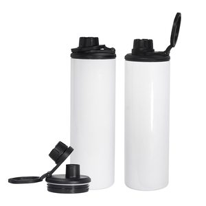 US Hot <span class=keywords><strong>Sale</strong></span> Custom Sublimation Blank 20oz Straight Water Bottles Esportes com Duas Tampas Lidar com Tampas para Caminhadas Camping 30pcs/ctn - Product Image 2