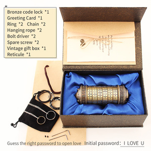 Cerradura de tubo de escape para el Día de San Valentín, Mini Cryptex de Código <span class=keywords><strong>Da</strong></span> <span class=keywords><strong>Vinci</strong></span>, regalos creativos y románticos para cumpleaños - Product Image 3