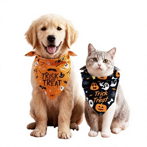 Halloween Pet Bandanas with <b>Pumpkin</b> Bat Ghost Print Custom Dog Cat Neck Scarf Wholesale Party <b>Costume</b> Accessory - Product Image 1