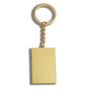 Porte-clés de voiture ou de moto en métal personnalisé avec nom rectangulaire, doré, gaufré et imprimé UV - Product Image 4