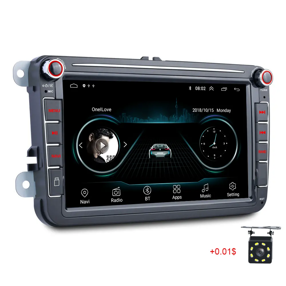 Autoradio 1 16GB Wifi Mirror Link GPS BT 8 ''Doppel Din Car Audio Radio Stereo für VW PASSAT POLO GOLF 5 6