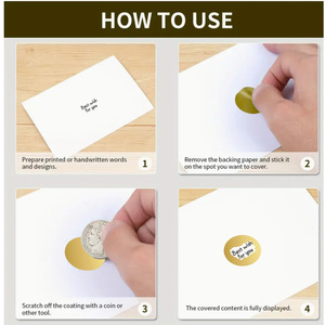 900pcs Vàng Scratch Off Stickers 1 inch 450pcs Round & 450pcs 1.89 "x 0.59" hình chữ nhật Scratch Off thẻ Scratch Stickers nhãn - Product Image 4