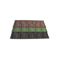 Tuile de toiture en métal revêtue de pierre colorée, ignifuge, imperméable et isolante thermiquement