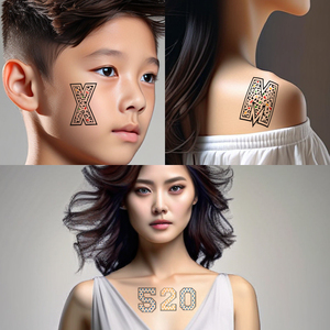 สติ๊กเกอร์แทททูตัวอักษรและตัวเลข ขายส่งจากโรงงาน <span class=keywords><strong>ลาย</strong></span>หรูหรา ติดตัว <span class=keywords><strong>แขน</strong></span> อก แต่งหน้า กันน้ำ สีสันสดใส สำหรับมือ เท้า แทททูปลอมชั่วคราว - Product Image 5