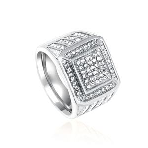 Anillo Cuadrado Clásico de Circonia Cúbica en Oro y Plata para Mujer y Hombre, Anillos con Forma de Cubo de Moda Recién Llegados - Product Image 1