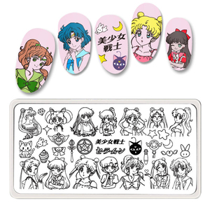 Plaque de tamponnage pour ongles MCBL, thème film magique, motif badge château de sorcier, en acier inoxydable, pochoir souple pour impression d'art d'ongles, logo - Product Image 3