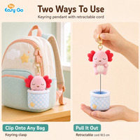 Jouets pour enfants : Porte-clés en peluche Axolotl endormi avec fonction interactive anti-stress