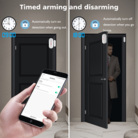 AW301S WiFi Capteur d'alarme de porte et fenêtre Alarme sonore et lumineuse Application de sécurité domestique intelligente pour appartements Portes et fenêtres Sécurité pour enfants 100dB