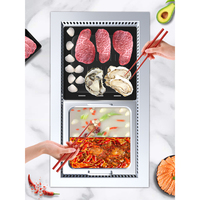 Parrilla de barbacoa eléctrica de carbón coreana para restaurante comercial Hotpot 2 en 1 equipo combinado Parrilla de barbacoa eléctrica con olla caliente