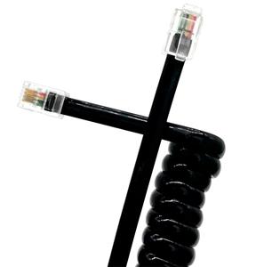 5M 4P4C 28AWG 4 Conductor Negro Teléfono en espiral Teléfono Auricular <span class=keywords><strong>Cable</strong></span> <span class=keywords><strong>rizado</strong></span> - Product Image 3