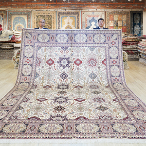 Alfombras Turcas Lavables de 9x12 pies, Alfombras de Oración Modernas Afganas <span class=keywords><strong>Qum</strong></span>, Precios de Alfombras de Seda y Algodón Hechas a Mano - Product Image 1