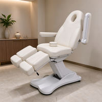 Fauteuil de soin esthétique professionnel en cuir blanc, réglable, avec repose-jambes segmenté, pour SPA et massage, idéal pour salon de beauté (OEM)