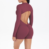 Combinaisons de yoga une pièce dos nu pour femmes Combinaisons de yoga à fermeture éclair Gym Workout Sports Yoga Jumpsuits for Women