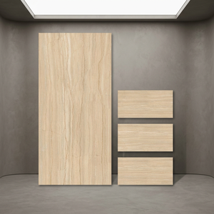 Carreaux de porcelaine Alfredo Light Natural Wood Dark Marble Look 600x1200mm, aspect marbre foncé, brillant, pour sol et mur - Product Image 2