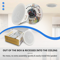 704 30W 6 pouces Mini plafond intérieur haut-parleurs Audio système de haut-parleurs de plafond en plastique pour bâtiments commerciaux