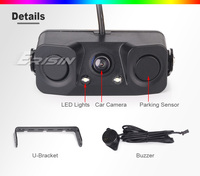 Kamera Mundur EU Stock Erisin ES578 1080P AHD Dual Probe Radar Buzzer Night Vision 150 °   Kamera Mundur Mobil IP68 Guide Line