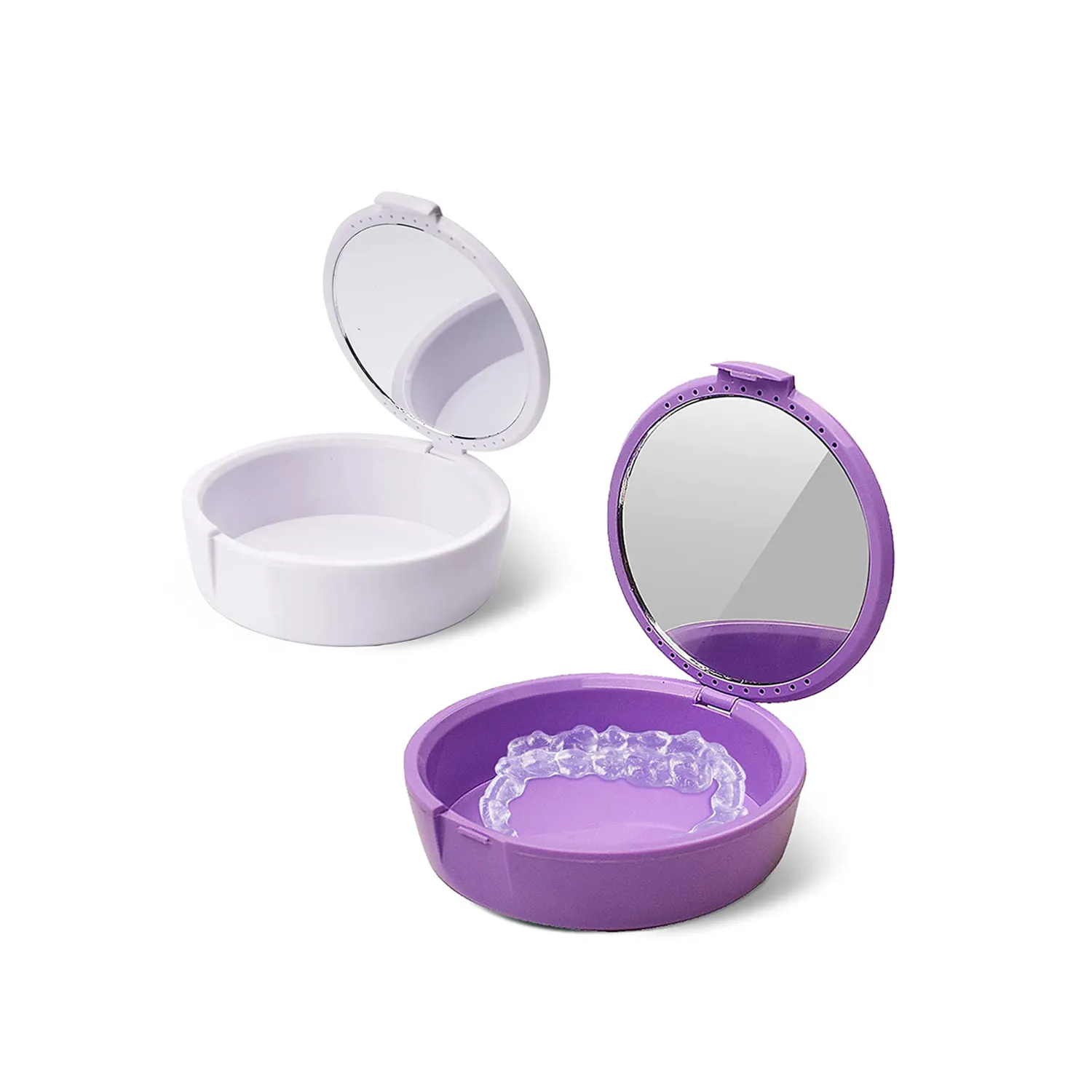 Kotak gigi tiruan bahan Food Grade dengan lubang ventilasi dan cermin