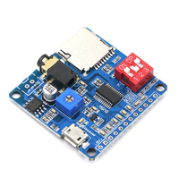 Módulo de Reproducción de Voz MP3 DY-SV8F, Control por Puerto Serie con Activación Individual, Descarga por USB, Memoria Integrada de 8M, Placa Reproductora de Audio