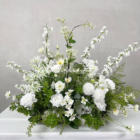 Groothandel Real Touch Kunstbloemen voor looppaden, witte hortensia bloemen, bruidsgang bloemen, bruidsboeket