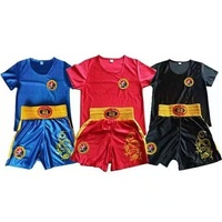 Quteng Nouveau style Ensemble short et débardeur de combat en satin, uniforme d'arts martiaux extensible, vêtements d'entraînement, tenue de lutte