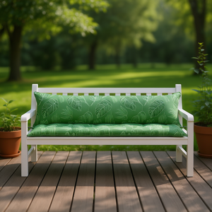 Coussin de banc d'extérieur à motif de feuilles de jardin, 100% polyester, rectangulaire, amovible, lavable, utilisable toute l'année - Product Image 2